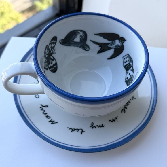Molly Hatch Anthropologie Fortuitous Fortune Telling Tea Cup & Saucer Plate - Picture 5 of 9